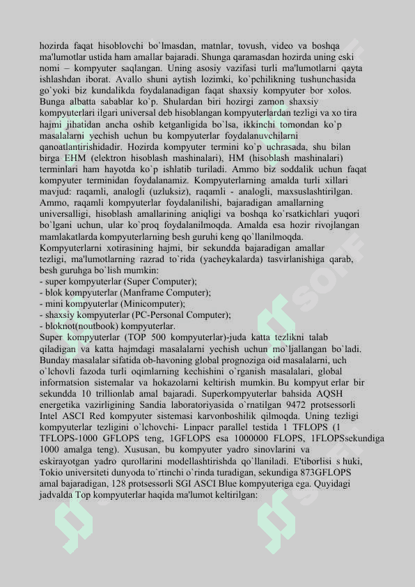 Kompyuterlarning texnik va dasturiy ta`minoti. Gadjetlar: Smartfonlar, planshetlar, noutbuklar 3