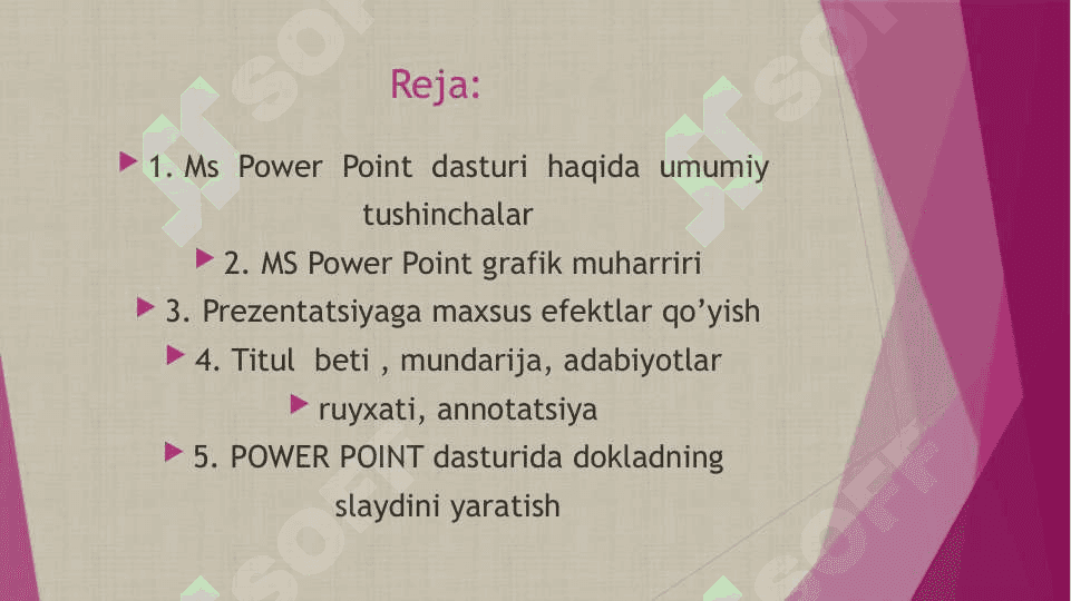 MS powerPoint dasturida taqdimot tayyorlash 2