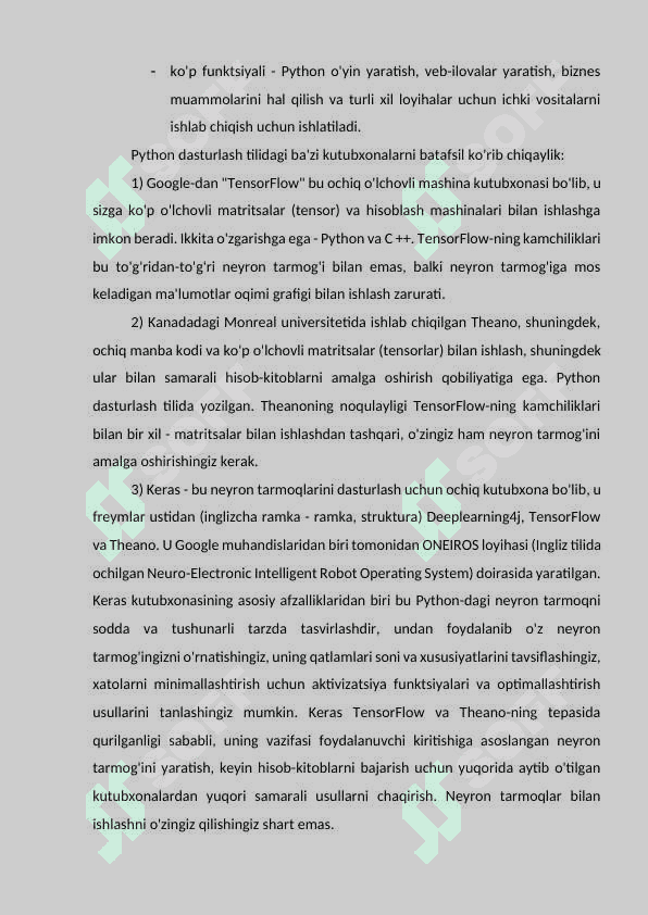 Python muhitida keras paketidan foydalanib neyron tarmoq qurish 7
