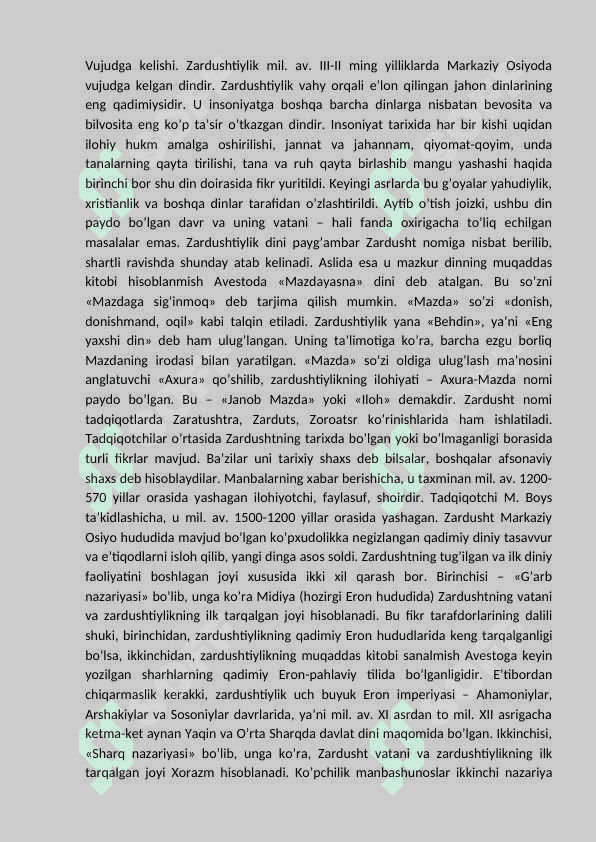 Markaziy Osiyo madaniyati rivojlanishida zardushtiylikning o'rni. 4