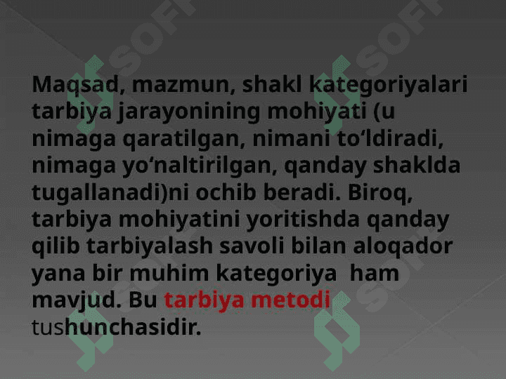 Tarbiya metodlarining jamoaning rivojanish darajasiga bog`liqligi. 3