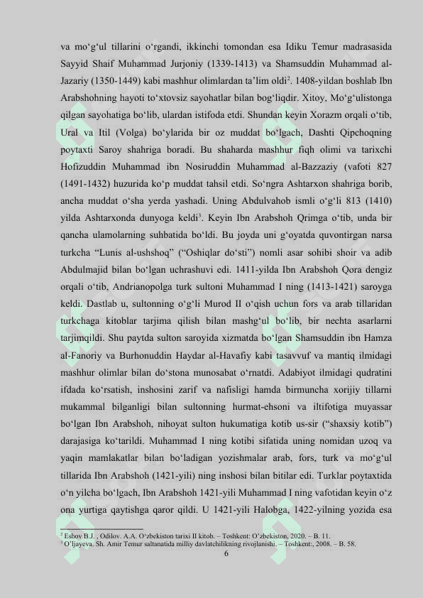 Ibn Arabshohning Ajoib al-maqdur fi tarixi taymur asari  kurs ishi 6