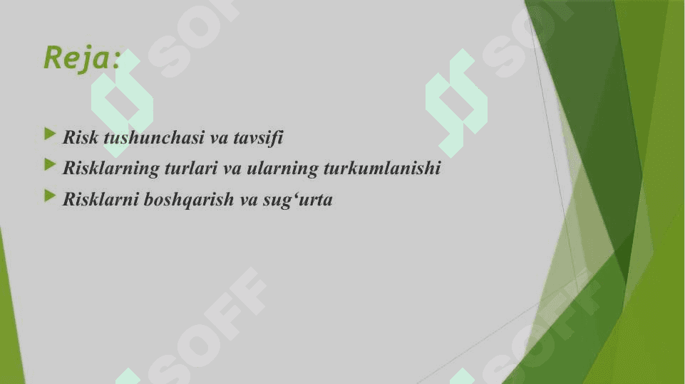 SUG`URTA FONDI VA UNING TURLARI 2