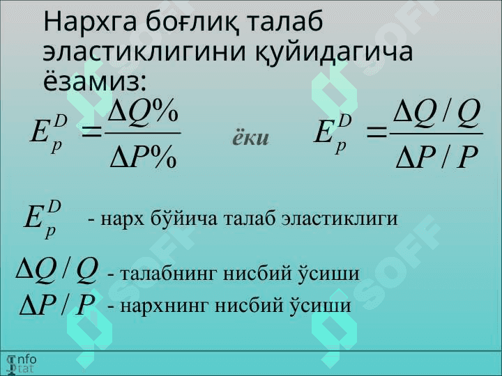 Талаб ва таклиф эластиклиги 5