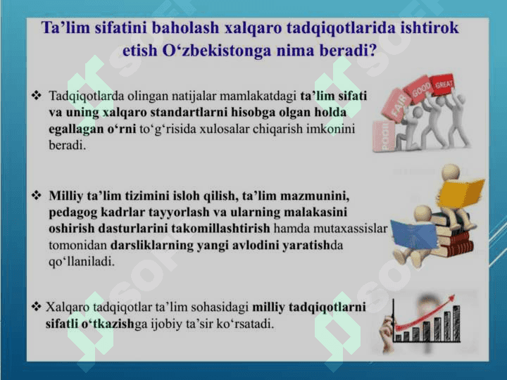 Slayd. PIRLS TOPSHIRIQLARI ASOSIDA ONA TILI VA OQISH SAVODXONLIGI DARSlarida BERILGAN MATNLARNI TAHLIL QILISH. 4