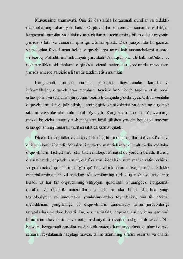 Ona tili darslari uchun korgazmali qurollar tayyorlash va didaktik material tanlash 4