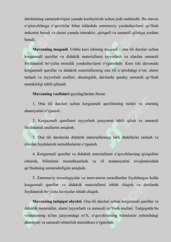 Ona tili darslari uchun korgazmali qurollar tayyorlash va didaktik material tanlash 5