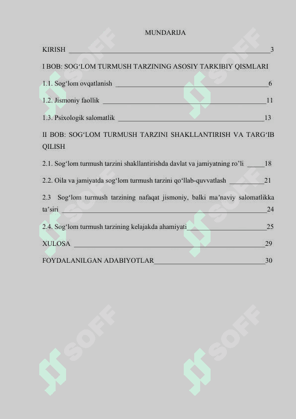 Sogʻlom turmush tarzi 2