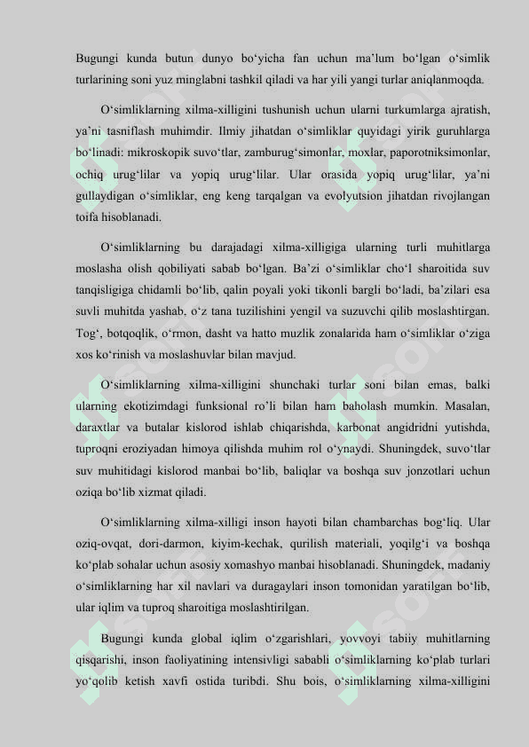 O'simliklarning asosiy bo'limlari 8