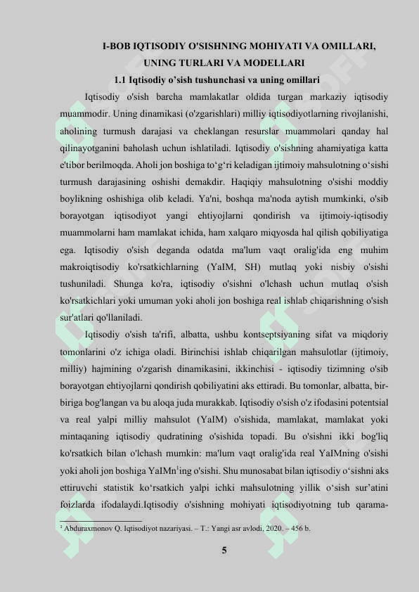 Iqtisоdiy o’sish оmillari va tiplari 5