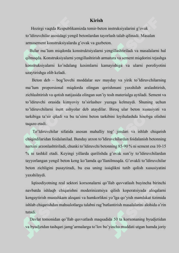 Stend usulida temir beton ustun ishlab chiqarish korxonasini loyixalash 2