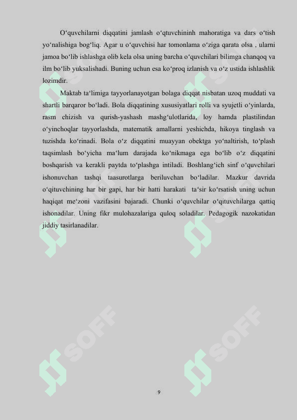 BOSHLANGʻICH SINF O'QUVCHILARI DIQQATI 8
