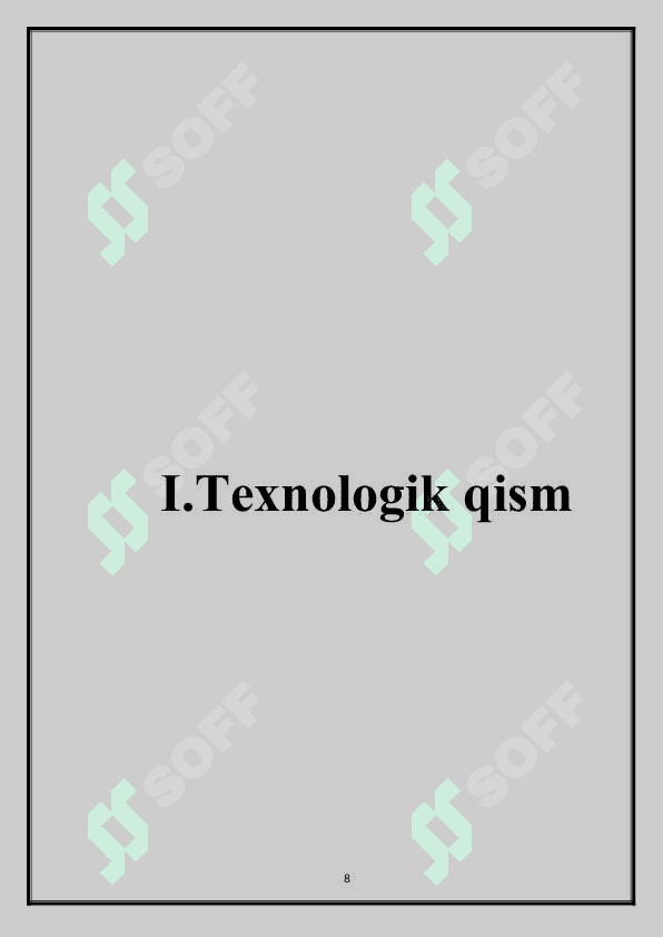 Ochiq maydon sharoitida temir-beton sanoat binolari uchun qovurg’ali plitalarini ishlab chiqirish korxonasini loyihalash maxsuldorlik 35 ming m3 8