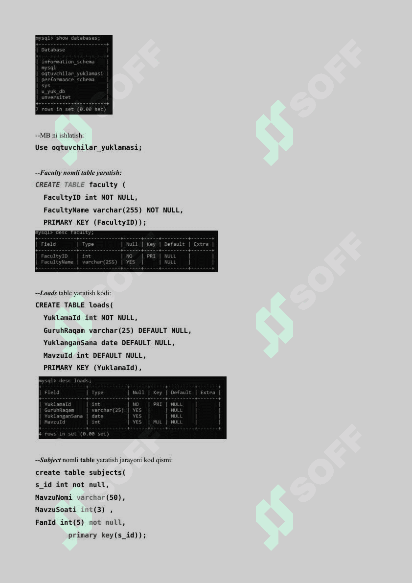 Ma'lumotlar bazasi dasturlarini o'rnatish va sozlash (MySQL server, Oracle Serve 2