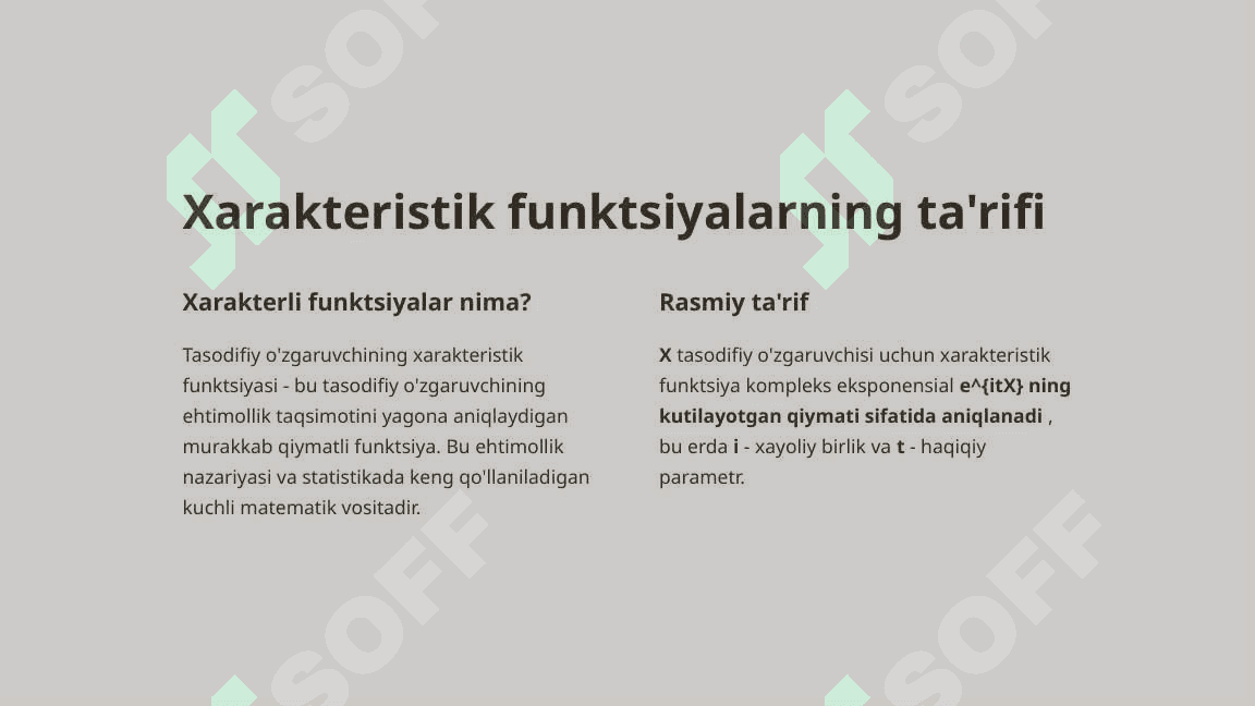Xarakteristik funksiyalar 2