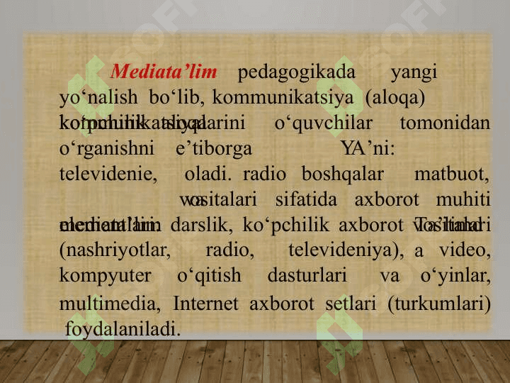 O’qitishning multimediya texnologiyasi 3