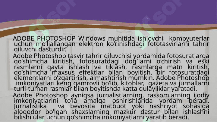 Adobe Photoshop dasturining ishchi muhiti tuzilishi 4