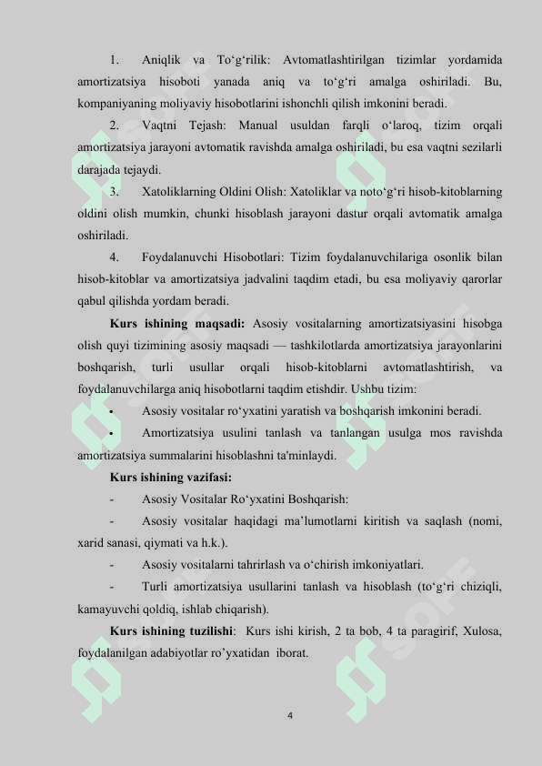 ASOSIY VOSITALARNING AMORTIZATSIYASINI HISOBGA OLISH QUYI TIZIMINI ISHLAB CHIQISH 3