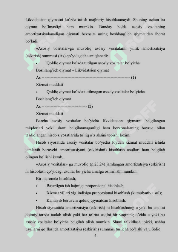 ASOSIY VOSITALARNING AMORTIZATSIYASINI HISOBGA OLISH QUYI TIZIMINI ISHLAB CHIQISH 5