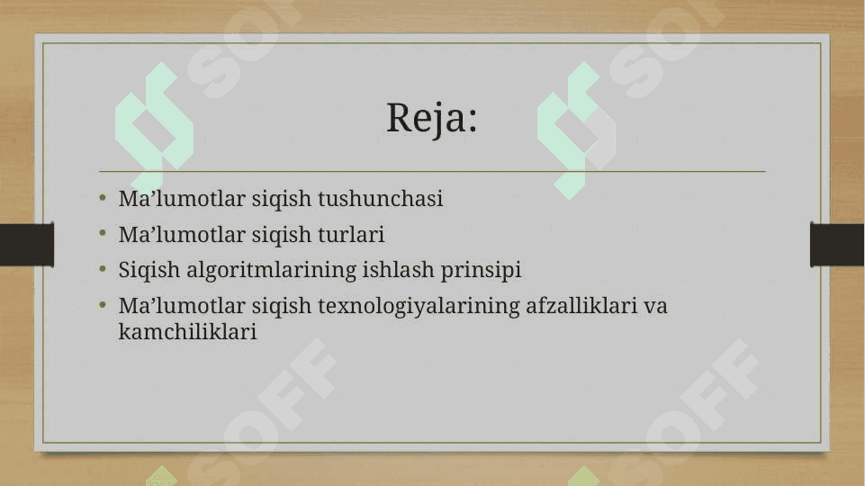 Ma’lumotlar siqish texnologiyalari va ulardan foydalanish usullari 2