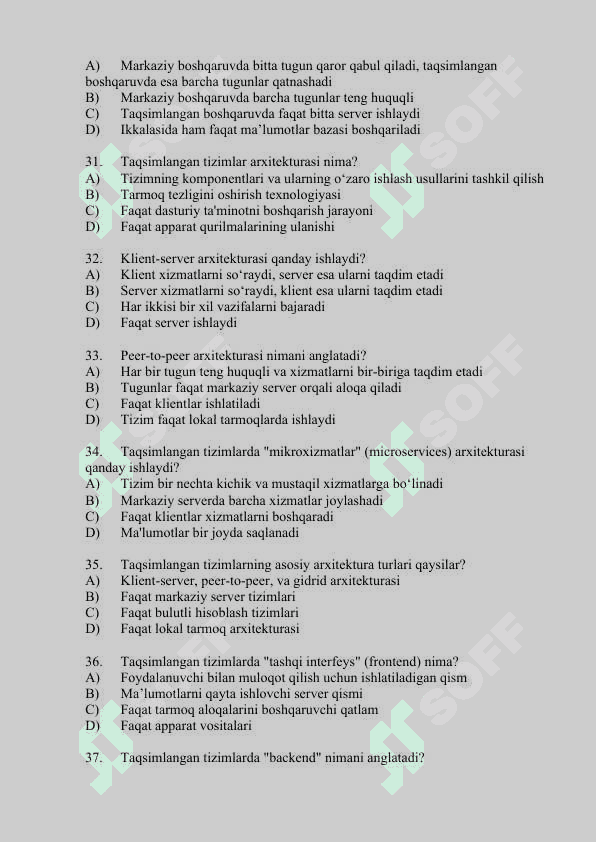 TAQSIMLANGAN TIZIMLAR 5