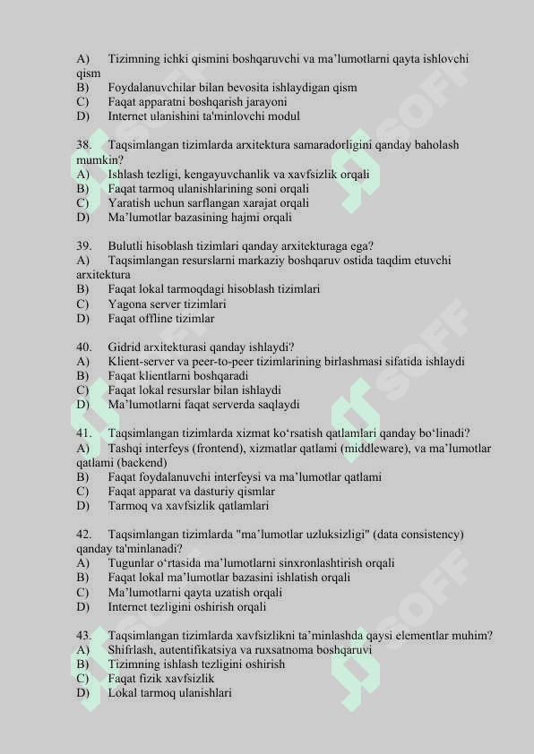 TAQSIMLANGAN TIZIMLAR 6
