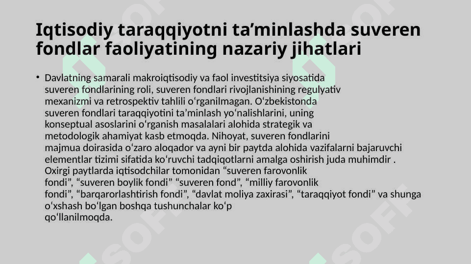 MOLIYA BOZORIDA SUVEREN FONDLAR 3