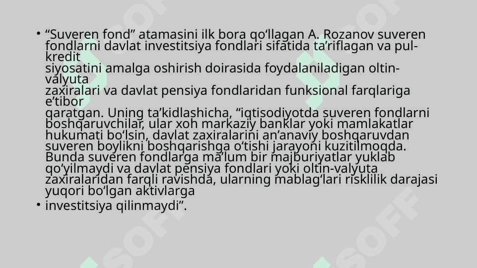 MOLIYA BOZORIDA SUVEREN FONDLAR 4