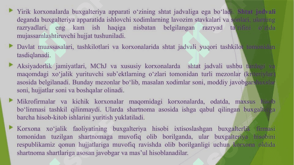 BUXGALTERIYA KASBIGA QO'YILADIGAN TALABLAR 7