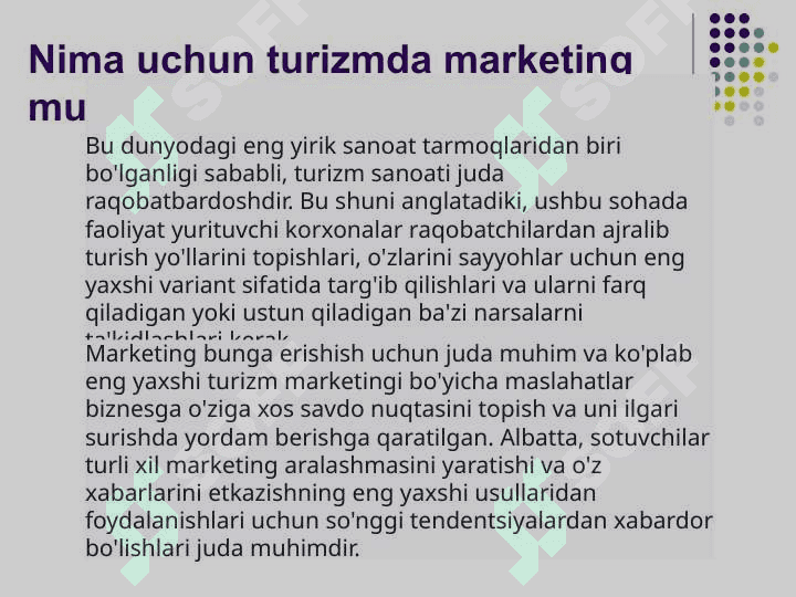Mavzu: Turizmda marketing faoliyatlari tushunchasi 3