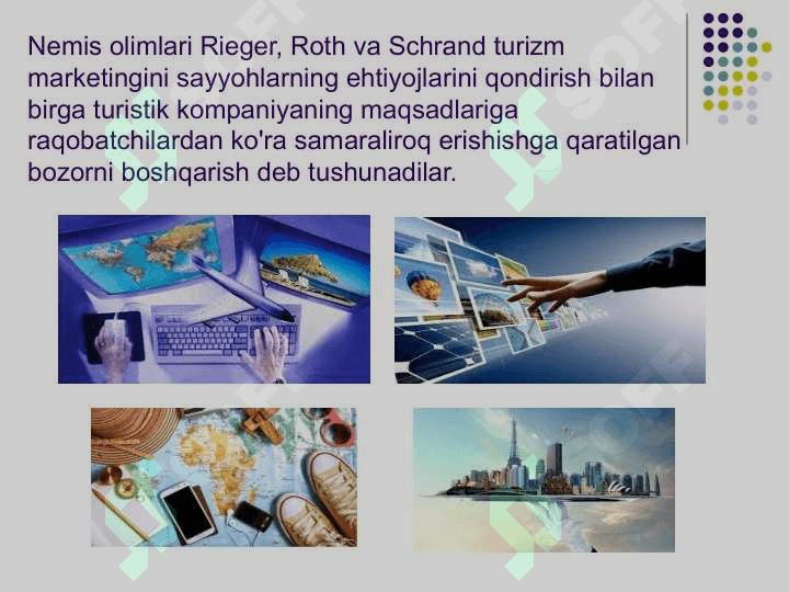 Mavzu: Turizmda marketing faoliyatlari tushunchasi 4