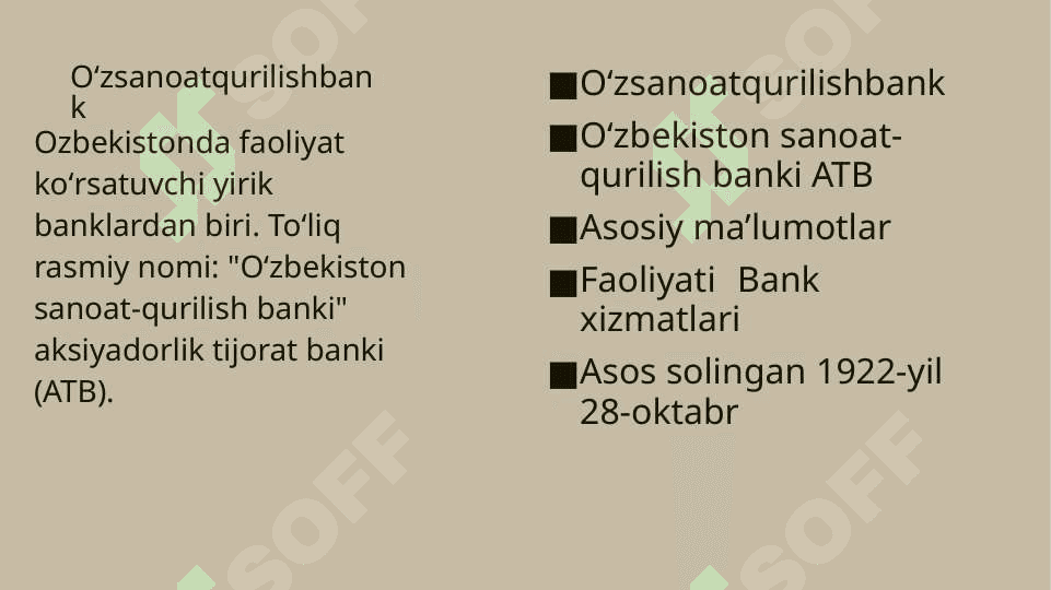 O’zsanoatqurulish bANK 3