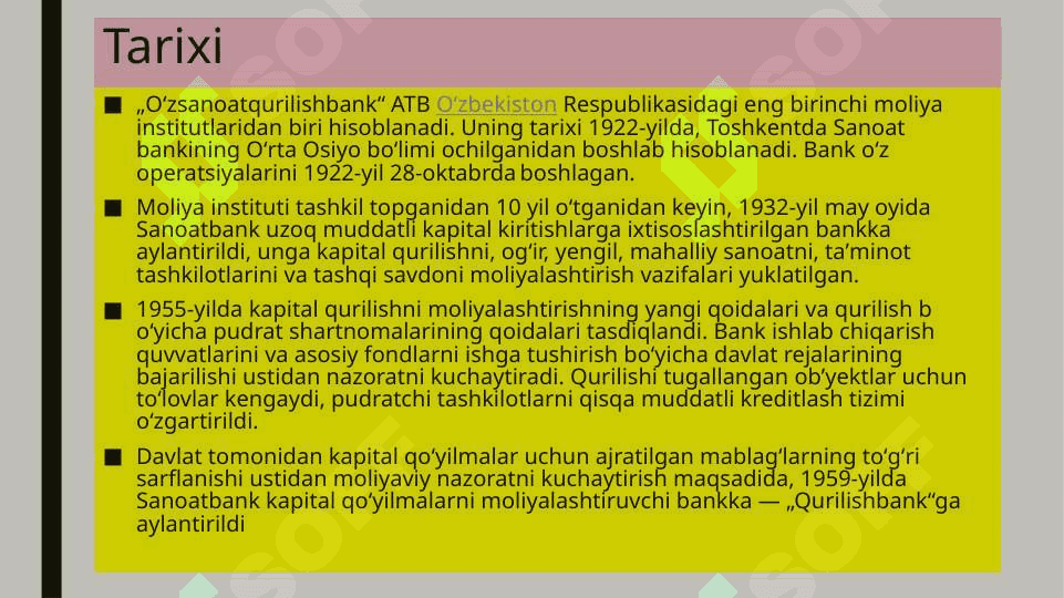 O’zsanoatqurulish bANK 4