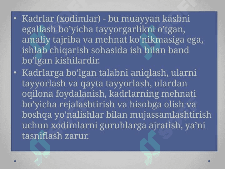 SANOATDA KADRLAR VA MEHNATGA HAQ TO’LASH 8