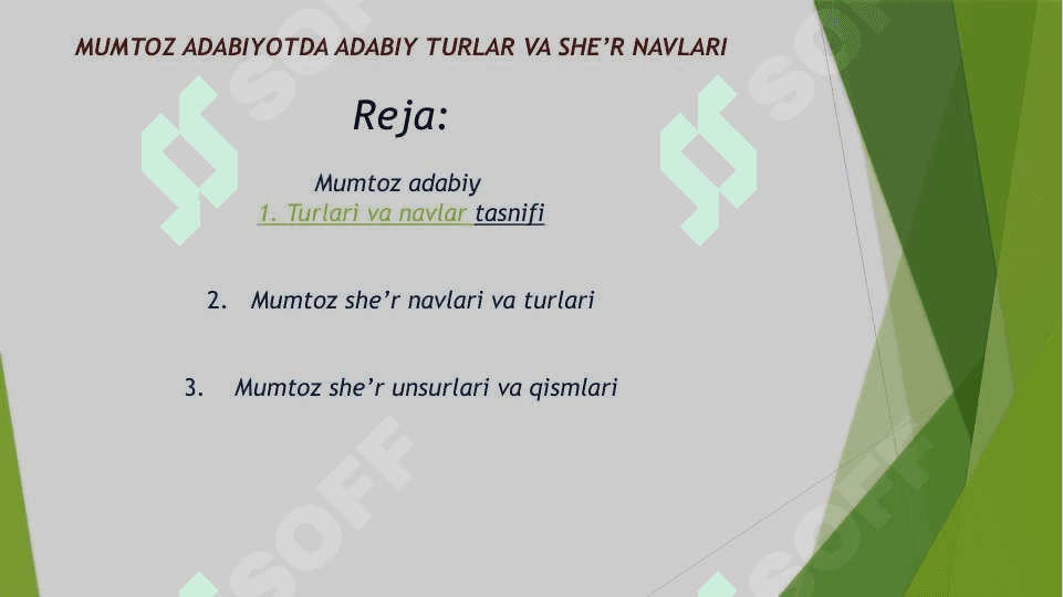 MUMTOZ ADABIYOTDA ADABIY TURLAR VA SHE’R NAVLARI 2