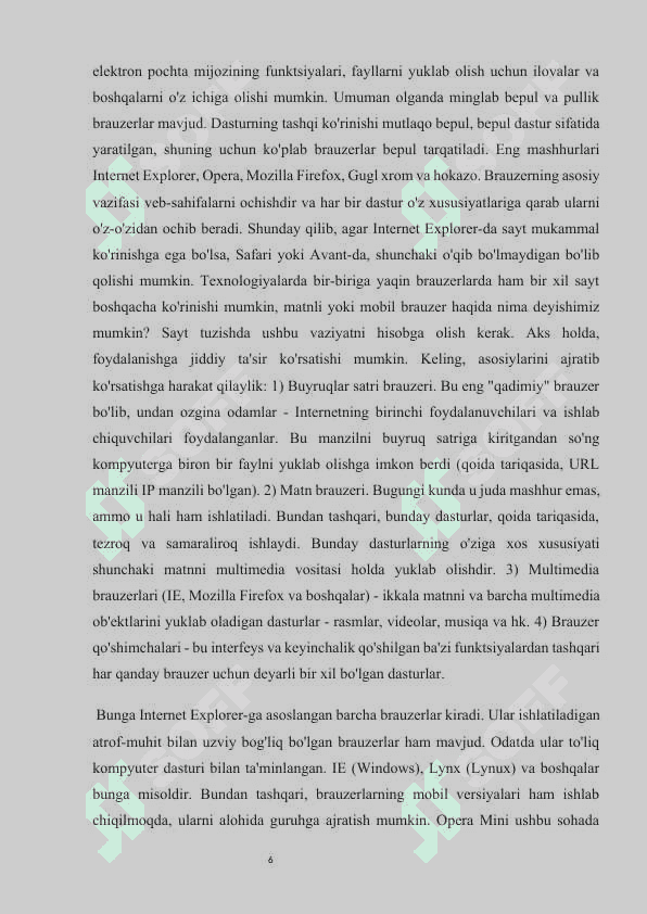 INFORMATIKA FANLARINI  O‘QITISHDA INTERNET BRAUZERLARDAN FOYDALANISHNING O‘RNI VA AHAMIYATI 6