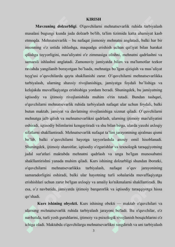 Maktab o’quvchilarini mehnatsevarlik ruhida tarbiyalashning samarali yo’llari. 3