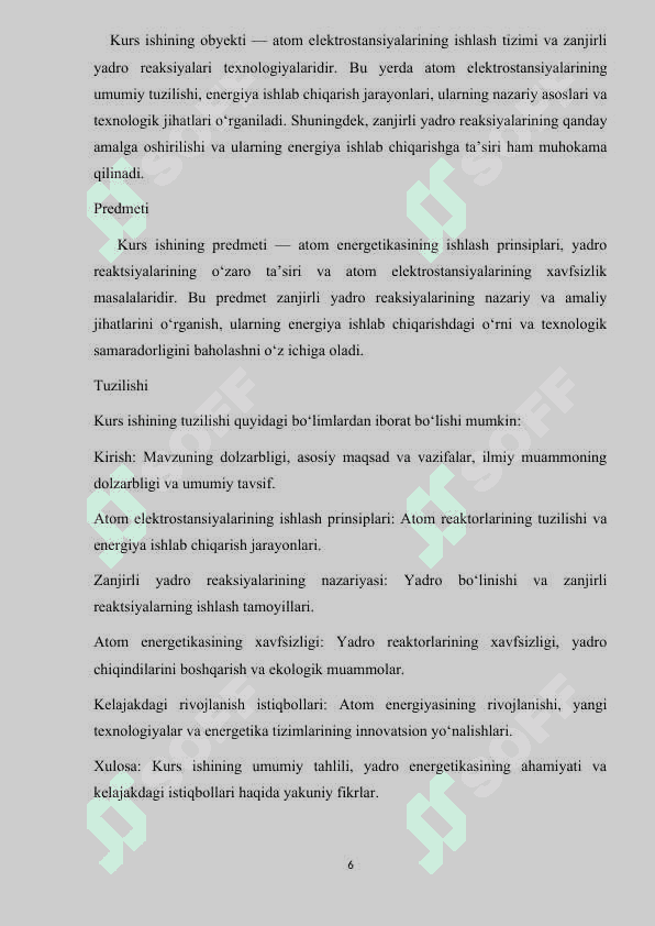 Atom elektrostansiyalar va zanjirli yadro reaksiyalari haqida 5