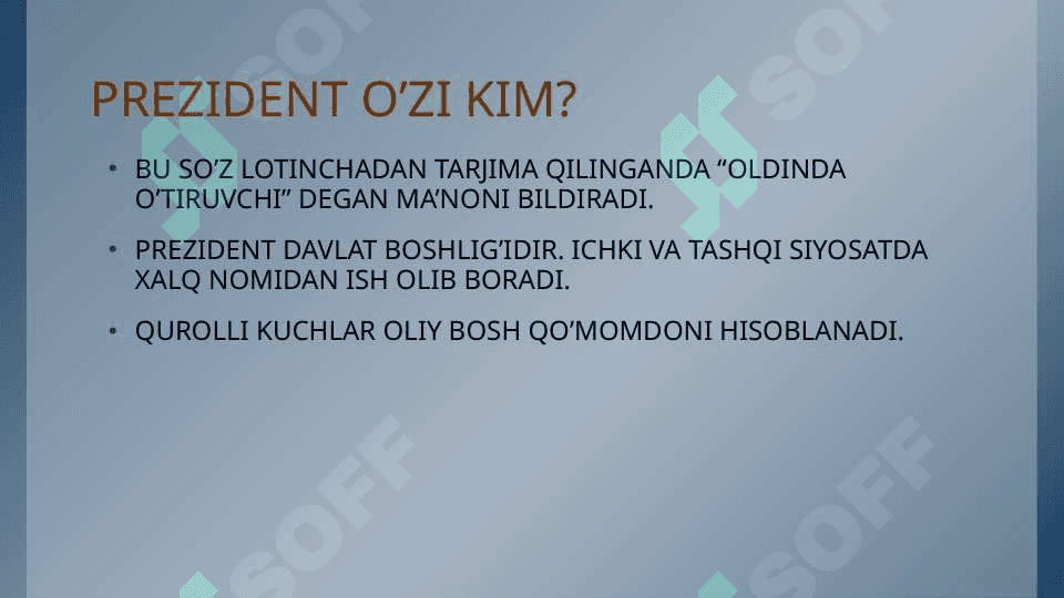 O’ZBEKISTON RESPUBLIKASI PREZIDENTI 2