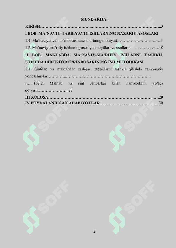 Sinfdan va maktabdan tashqari ishlarni tashkil qilishda ma'naviyat ishlari bo'yicha direktor o'rinbosarining ish metodikasi. 2
