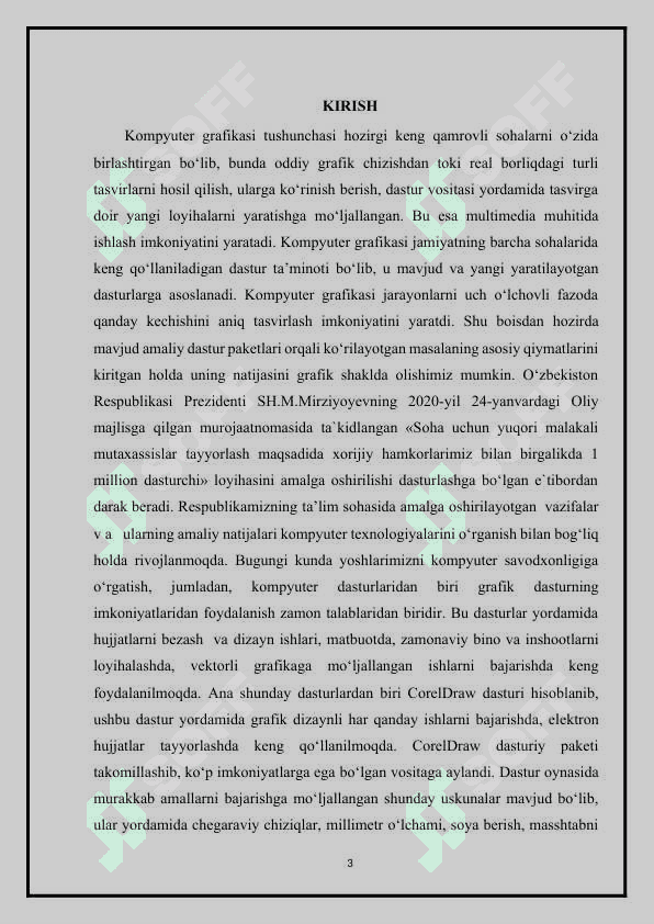 Corel draw dasturi bilan ishlash, qo‘shimcha imkoniyatlari 3