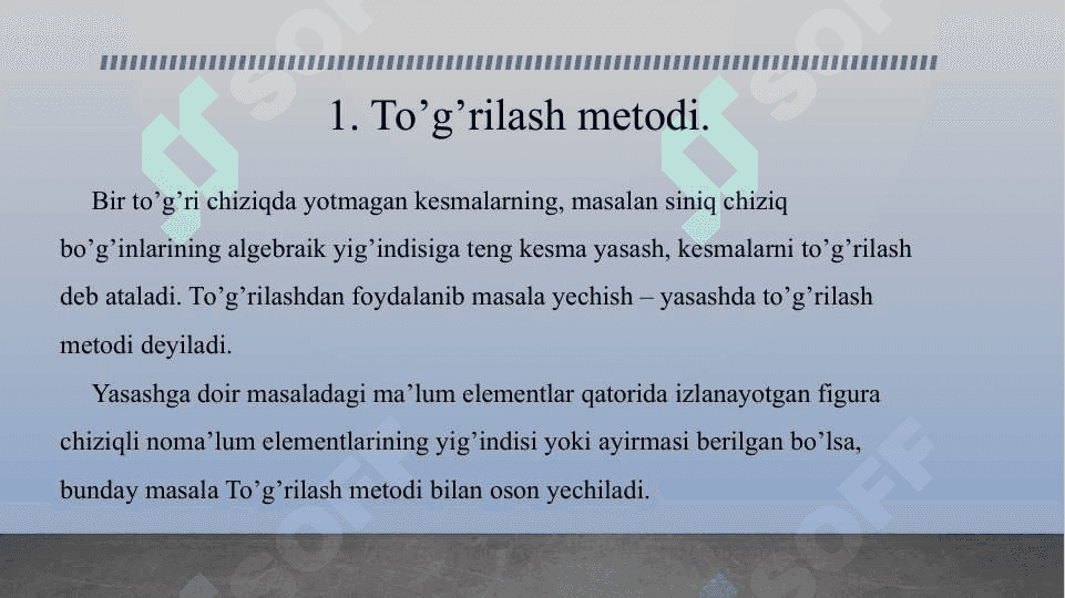 Yasashga doir masalalarni yechish metodlari 3