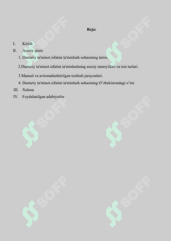 Dasturiy ta'minot sifatini ta'minlashda testlash jarayonlarining roli va samaradorligini baholash 2