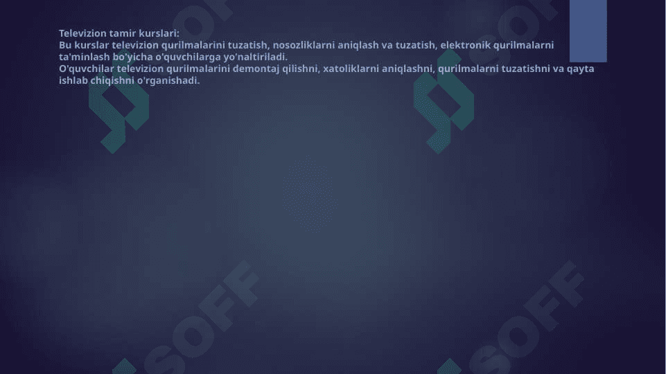 Televizion texnologiyaga asoslangan kurslar 8