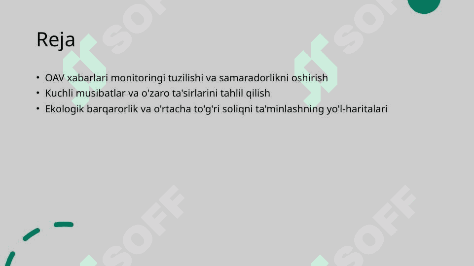 Salbiy ta’sirlarni kamaytirishda OAV xabarlari monitoringi 2