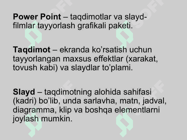 Taqdimot yaratish dasturiPower Point 5