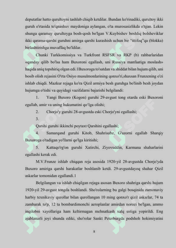 Buxoro Xalq Sovet Respublikasining tashkil topishi 8