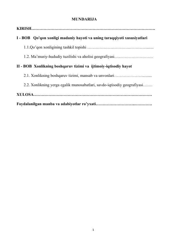 Qo'qon xonligi madaniy hayoti va uning taraqqiyoti xususiyatlari