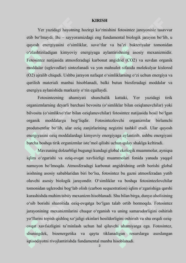 Fotosintezning tabiatda tutgan oʻrni. 3