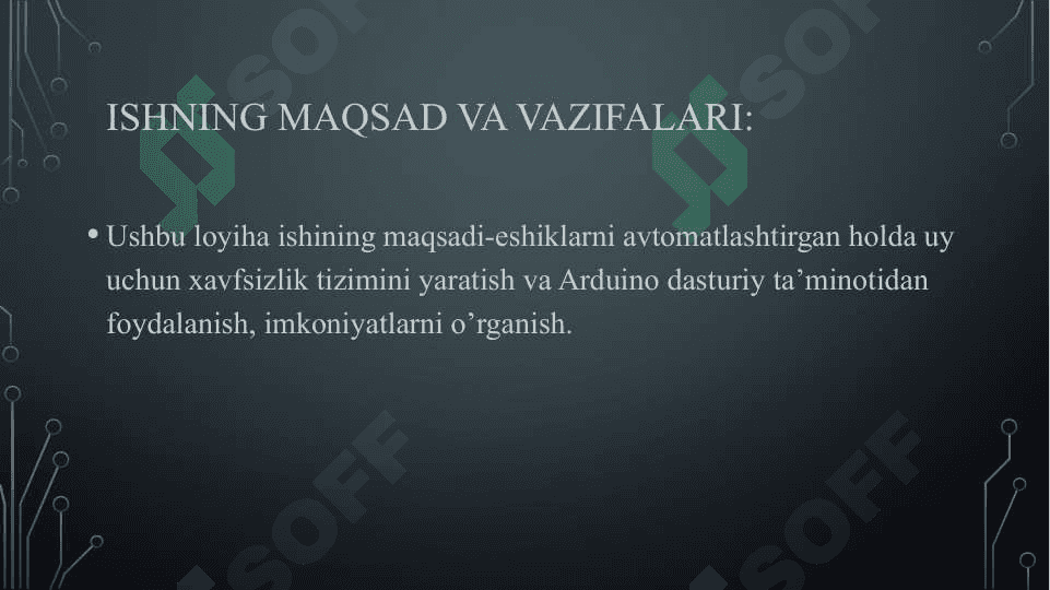 Bank eshikini avtomatlashtirish dasturi va loyhasini yaratish 2